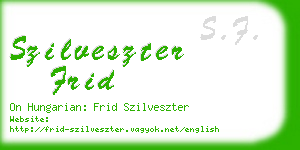 szilveszter frid business card